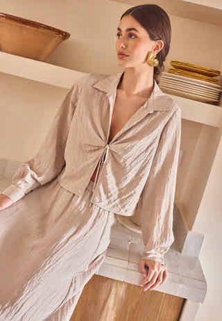 Structured Tie Blouse
