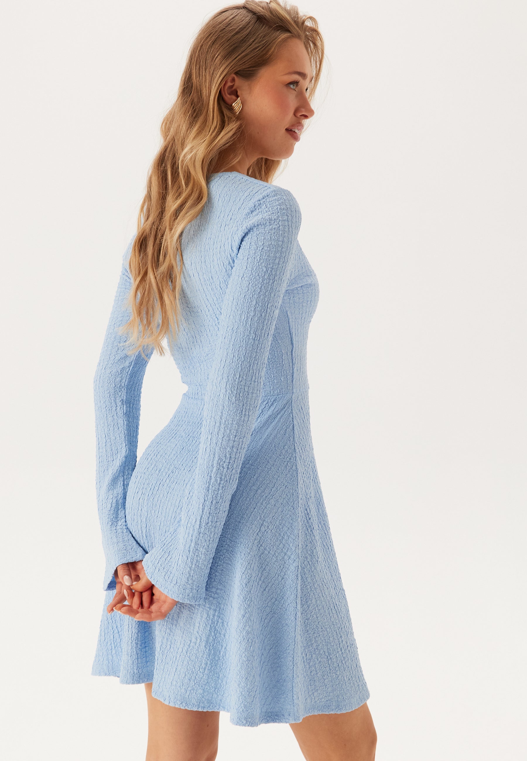 skater dress light blue Best Date Ever Light Blue Metallic Skater Mini Dress