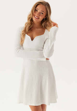 Structured V-neck Skater Dress