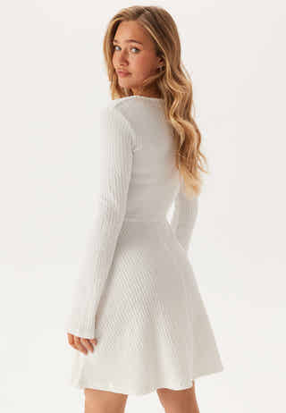 Structured V-neck Skater Dress