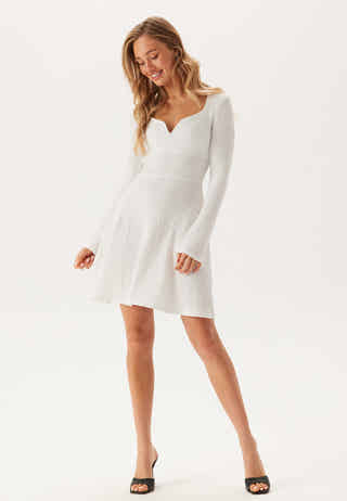 Structured V-neck Skater Dress