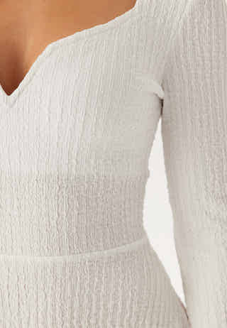 Structured V-neck Skater Dress