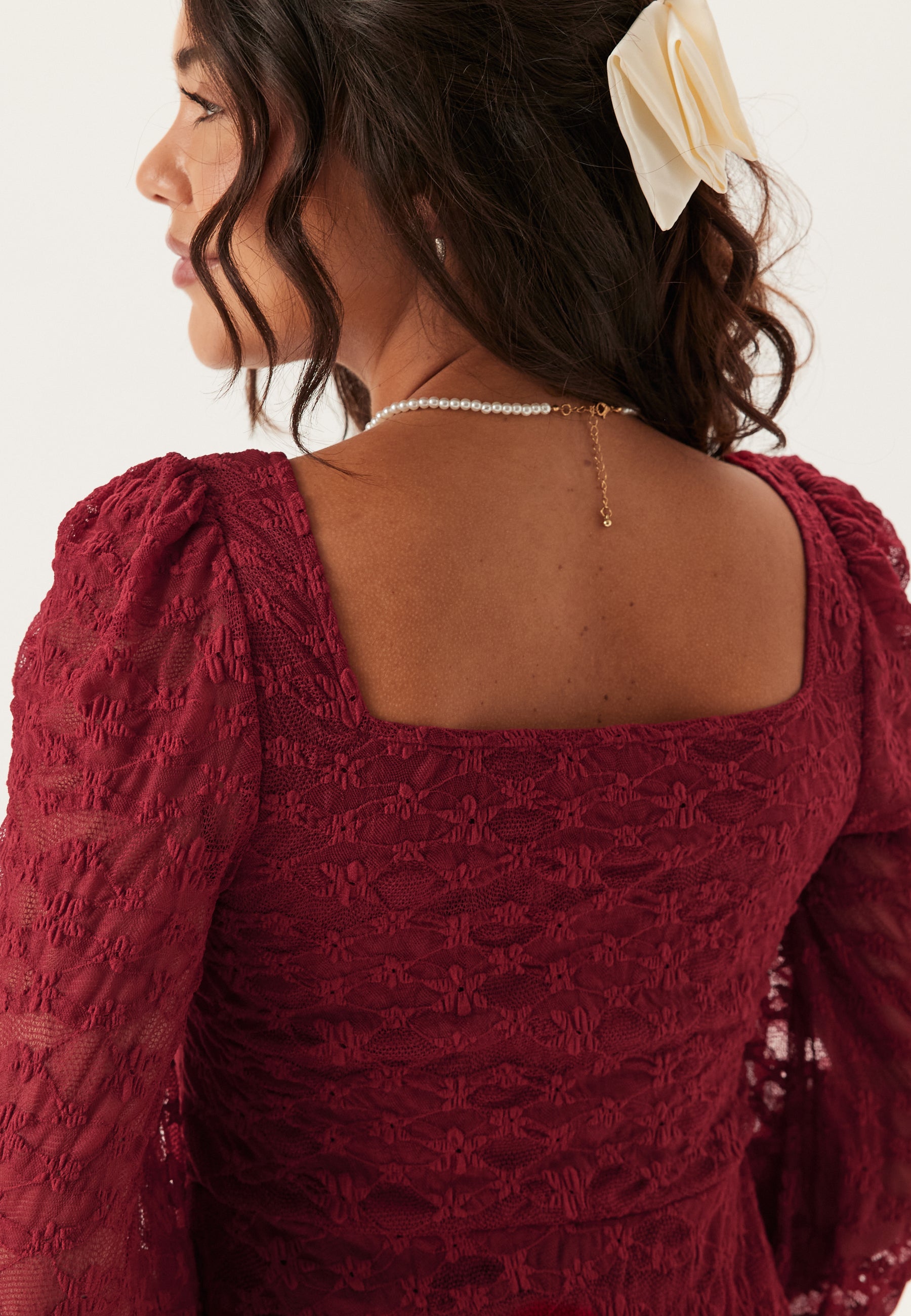 Bubbleroom – Sweetheart Short Lace Dress – Christmas dresses – Red