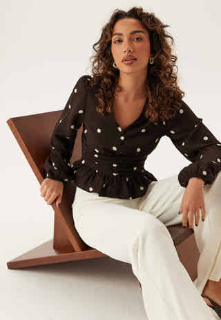 V-neck Button Blouse