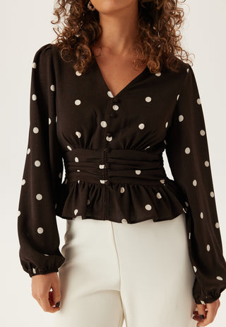 V-neck Button Blouse