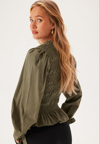 bubbleroom-v-neck-cotton-smock-blouse-khaki-green_1