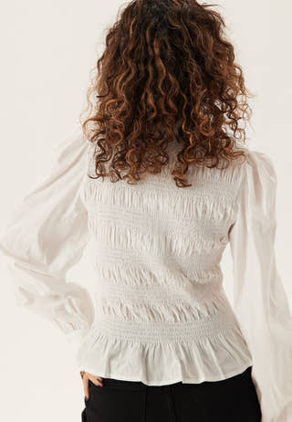 V-neck Cotton Smock Blouse