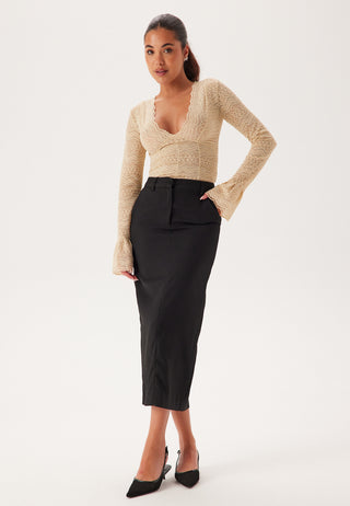 V-neck Long Sleeve Lace Top