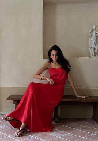 CC Viscose Maxi Satin Skirt