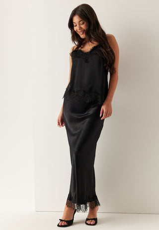 Viscose Satin Lace Singlet