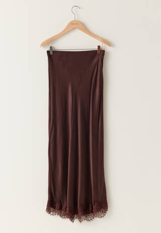 Viscose Satin Lace Skirt