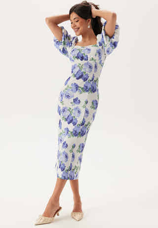 Volume Sleeve Midi Dress