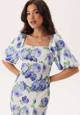 Volume Sleeve Midi Dress