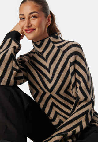 Funnel Neck Knitted Sweater