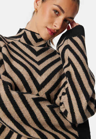 Funnel Neck Knitted Sweater