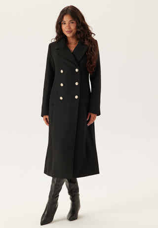 Shaped Wool Blend Coat