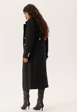 Shaped Wool Blend Coat