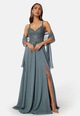 Chiffon Rhinestone Evening Dress