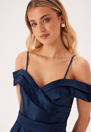 Mikado Evening Dress With Carmen Sleeves