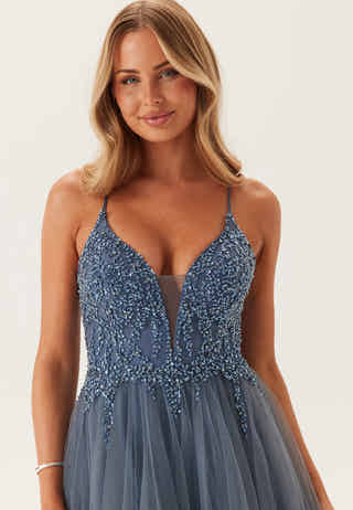 Tulle Back Lacing Evening Dress