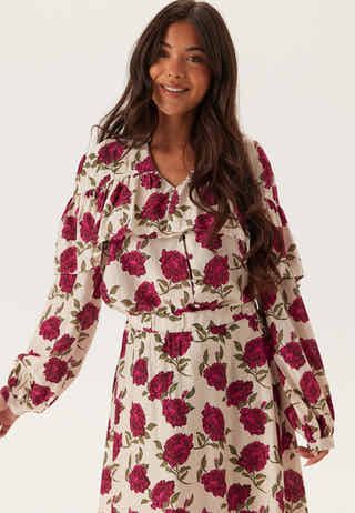 Printed Frill Blouse