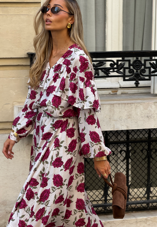 Printed Frill Blouse