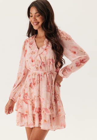 Heather Ruffle Long Sleeve Mini