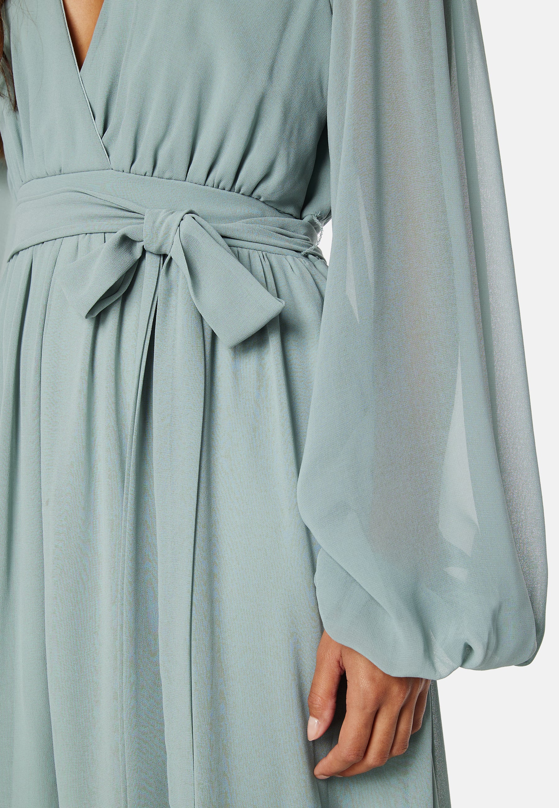Goddiva Long Sleeve Chiffon Dress Bridesmaid dresses Green Goddiva Long Sleeve Chiffon Dress Bridesmaid dresses Green