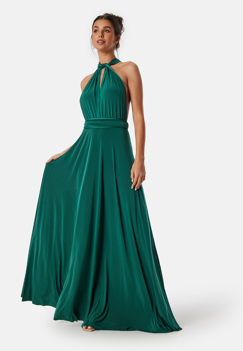 Goddiva – Multi Tie Maxi Dress – Ball gowns – Green