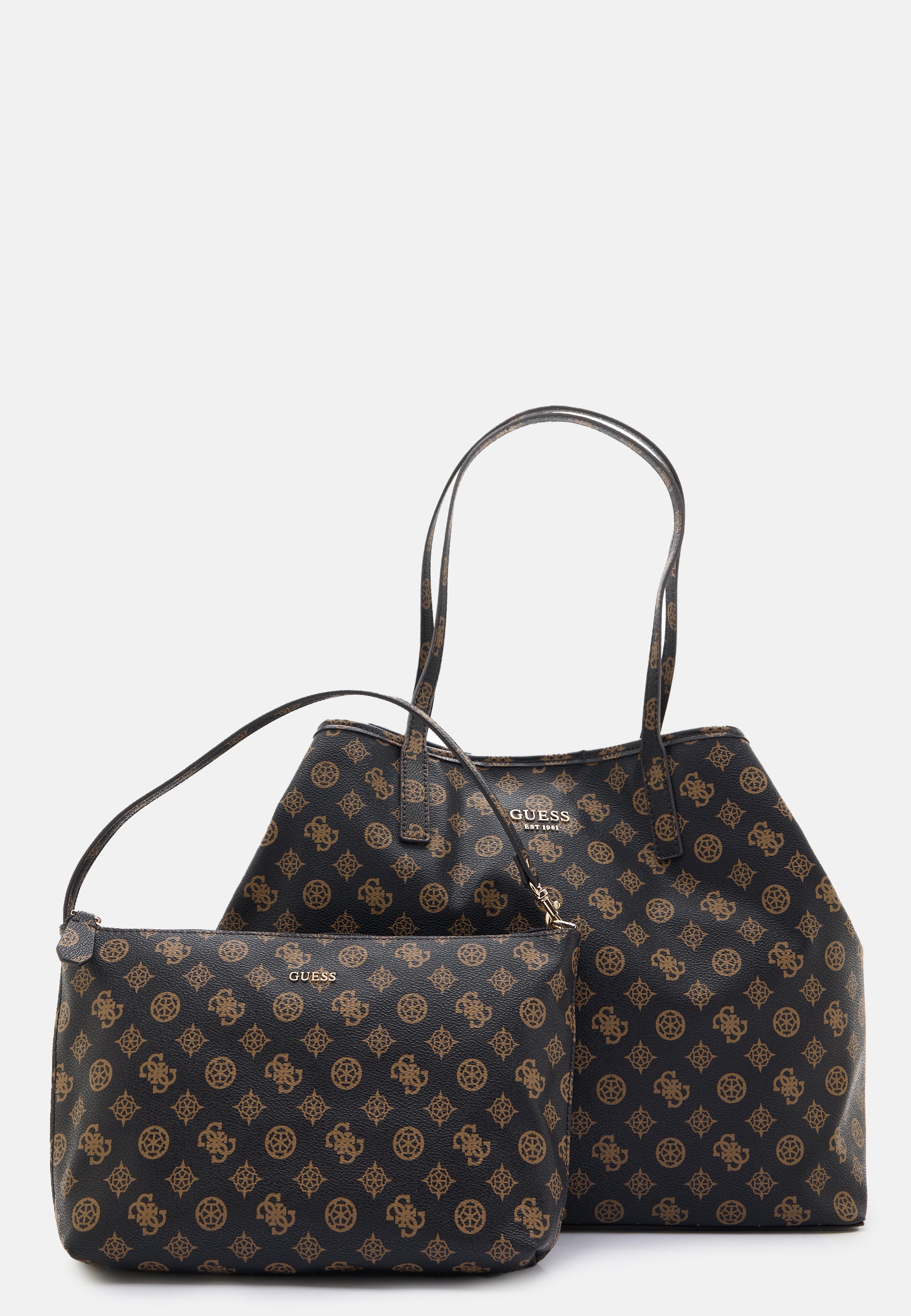 Guess Handtas met labelapplicatie, model 'VIKKY II' in zwart online Guess Handtas met labelapplicatie, model 'VIKKY II' in zwart online