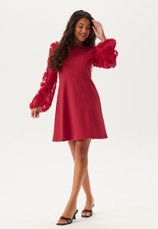 Blouse met 3D-bloem en korte mouwen