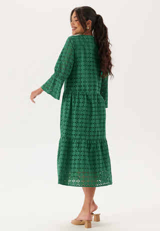 Broderie Anglaise Round Neck Dress