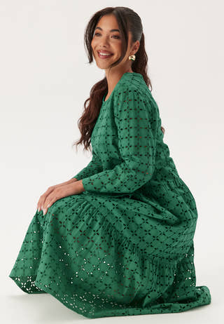 Broderie Anglaise Round Neck Dress