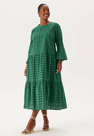 Broderie Anglaise Round Neck Dress
