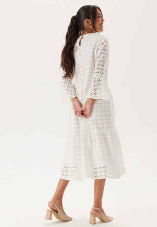 Broderie Anglaise Round Neck Dress