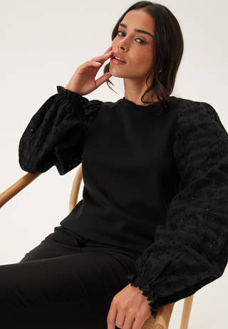 Broderie Anglaise Sleeve Top