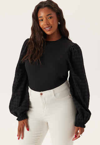 Broderie Anglaise Sleeve Top