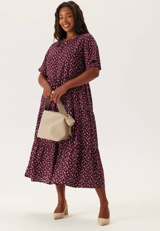 Butterfly Sleeve Viscose Midi Dress