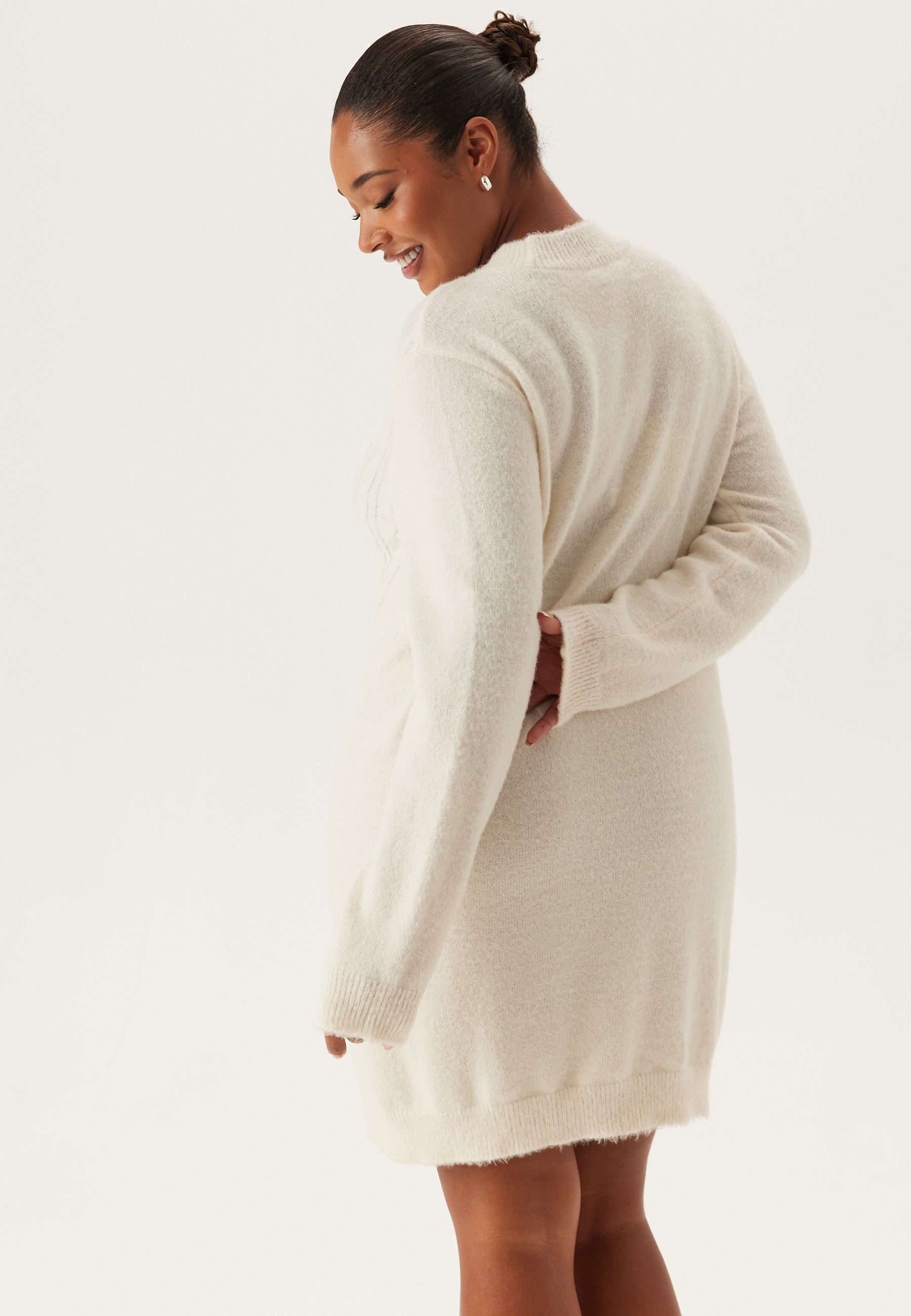 Happy holly Cable Knit Sweater Dress + SIZES White Happy holly Cable Knit Sweater Dress + SIZES White