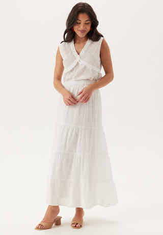 Cotton Dobby Dot Maxi Skirt