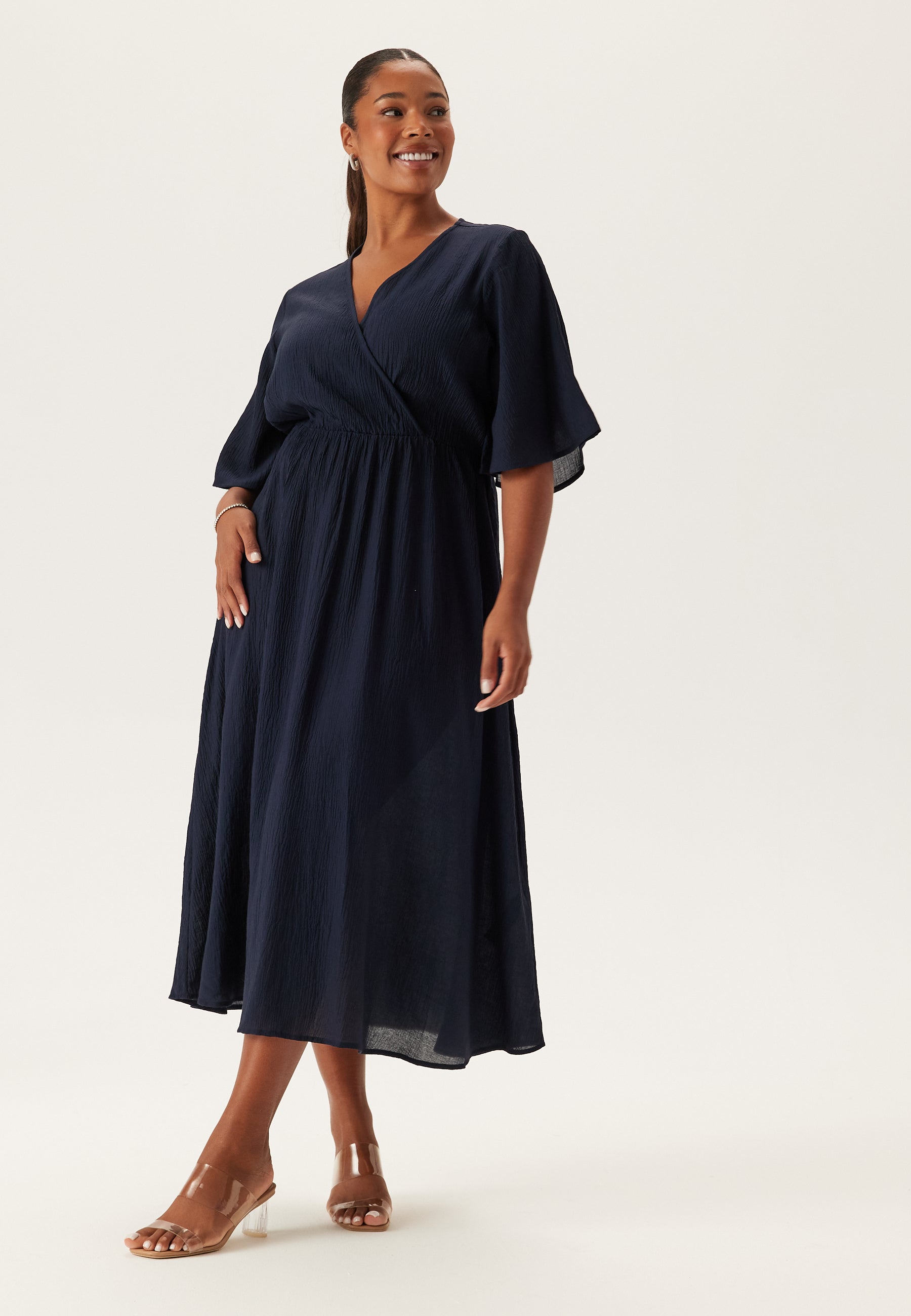 crinkle midi dress Luxe Crinkle Shine Midi Dress