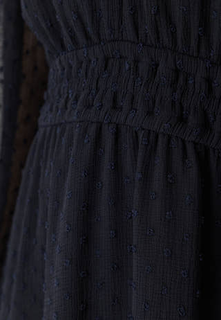 Dobby Dot Smock Midi Dress