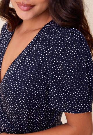 Evie Puff Sleeve Midi Wrap Dress