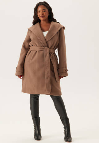Hooded Wool Mix Coat
