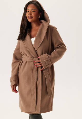 Hooded Wool Mix Coat