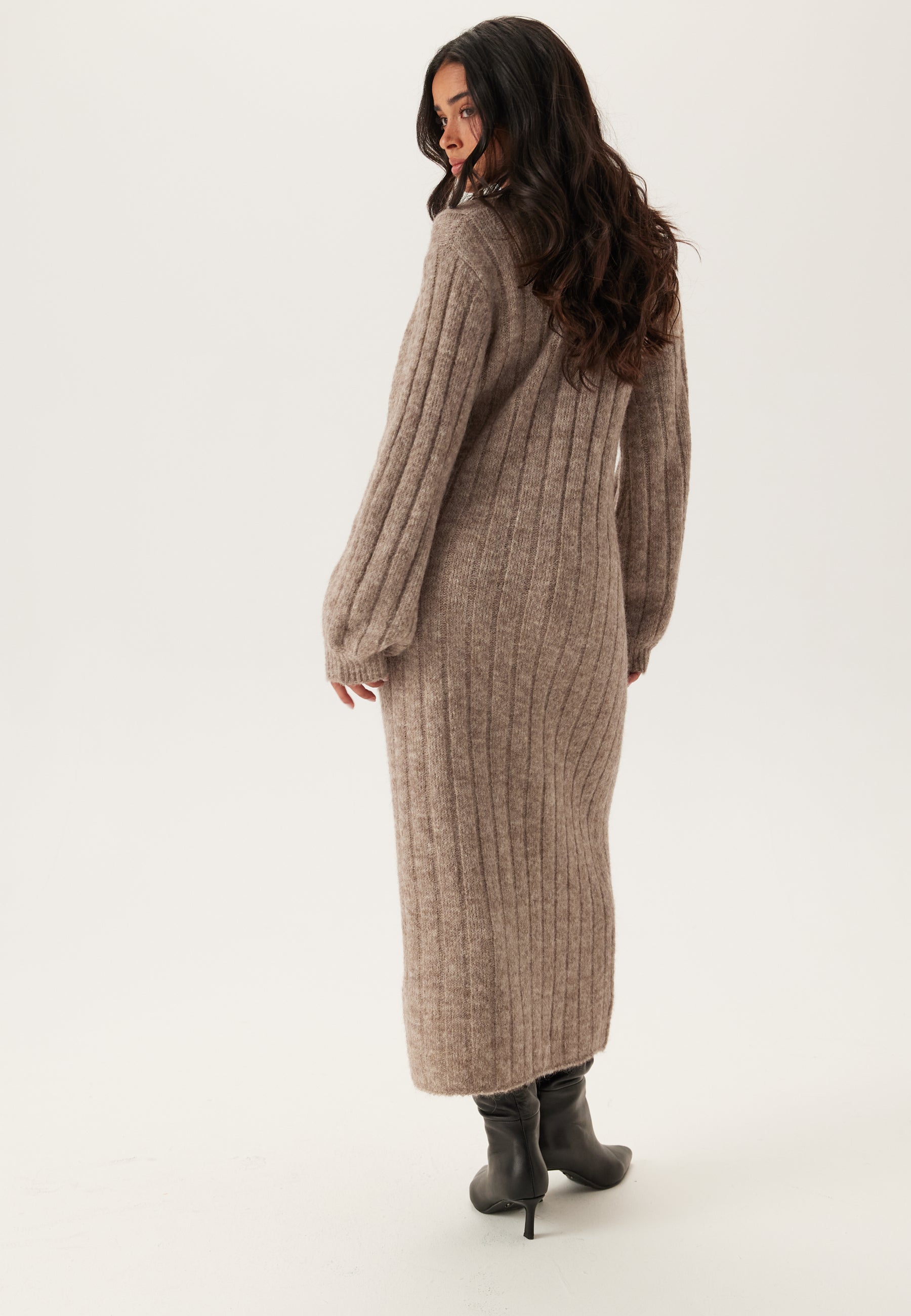 Happy holly Knitted Cardigan Dress Beige Beige Happy holly Knitted Cardigan Dress Beige Beige