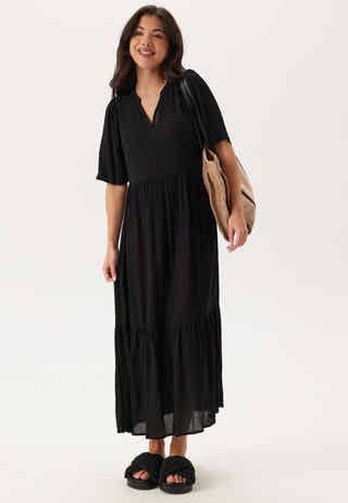 Puff Sleeve Viscose Dress