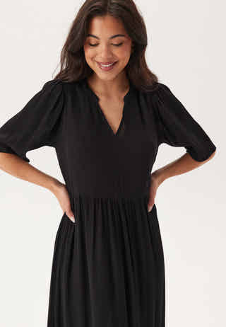 Puff Sleeve Viscose Dress