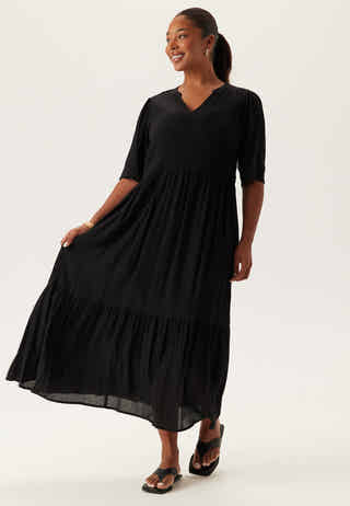 Puff Sleeve Viscose Dress