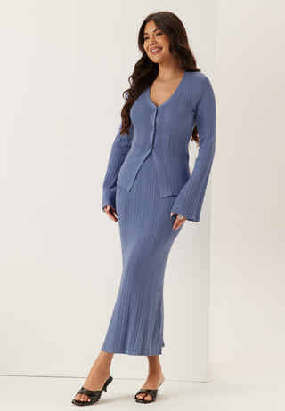 Rib Sculpted Knitted Cardigan